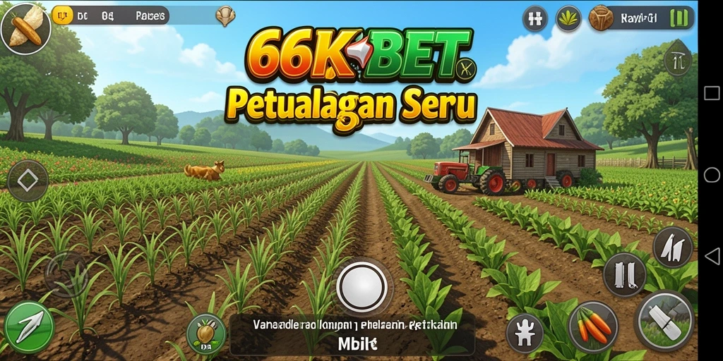 Tangkapan layar gameplay 66KBET menampilkan aktivitas bertani yang menarik.