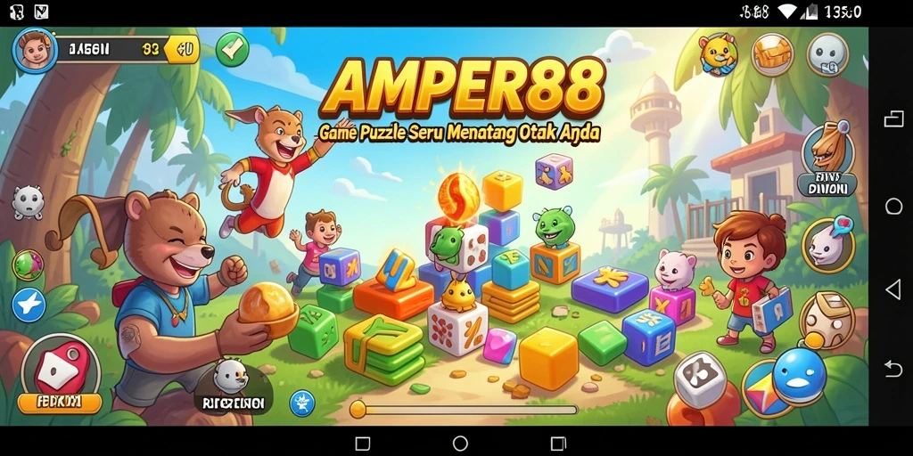 Tampilan gameplay AMPER88 dengan tantangan Puzzle seru dan interaktif.