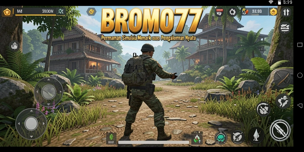 Tampilan gameplay menakjubkan dari BROMO77 yang penuh dengan interaksi.