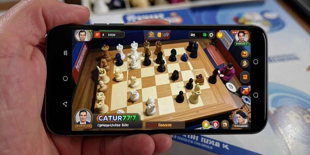 Screenshot dari permainan catur yang menampilkan strategi dan taktik.