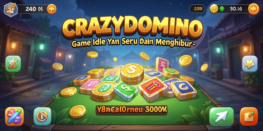 Tampilan gameplay <strong>CRAZYDOMINO</strong> yang menarik dengan domino berwarna-warni.