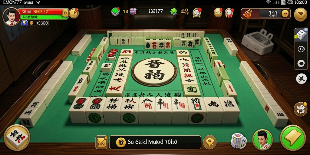 Tampilan gameplay Mahjong yang seru di EMON777.