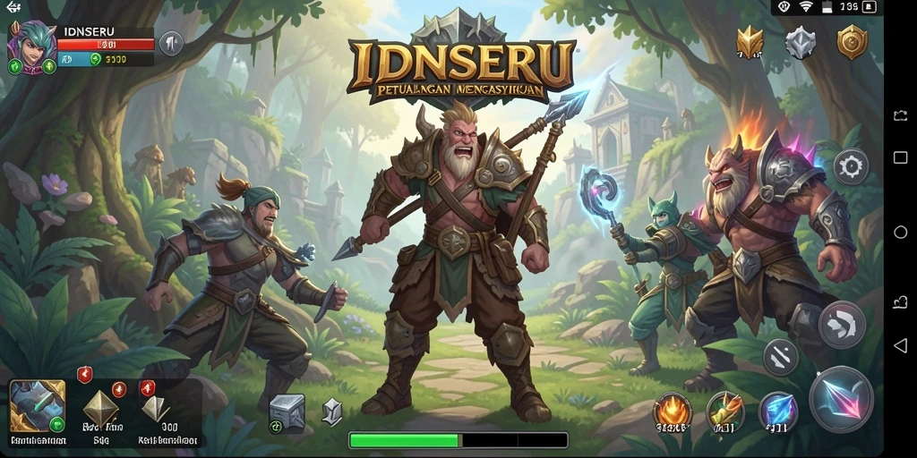 Tampilan gameplay seru dari IDNSERU dengan karakter dan monster yang beragam.