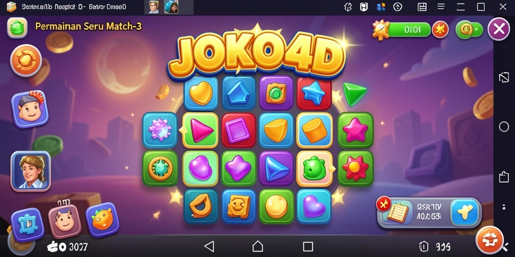 Tampilan gameplay seru dalam JOKO4D dengan tantangan Match-3.