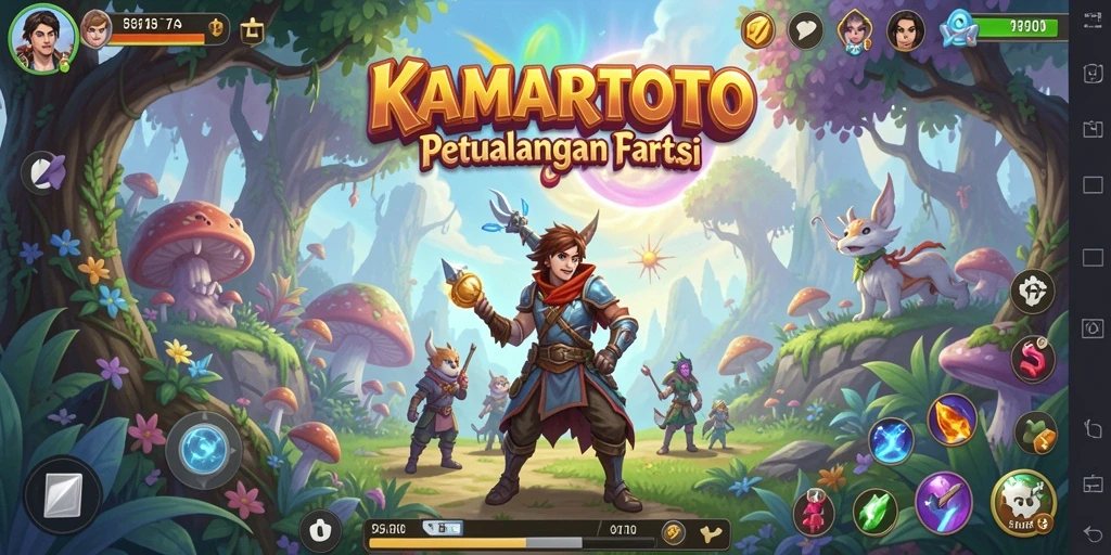 Tangkapan layar <strong>KAMARTOTO</strong> menampilkan petualangan epik di dunia fantasi.
