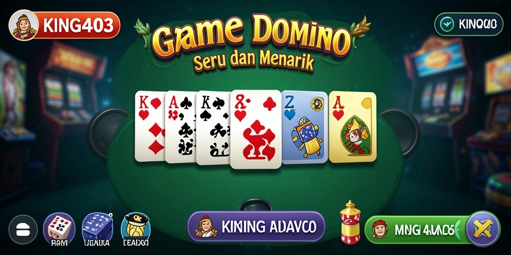 Tampilan gameplay seru dalam game Domino KING403.