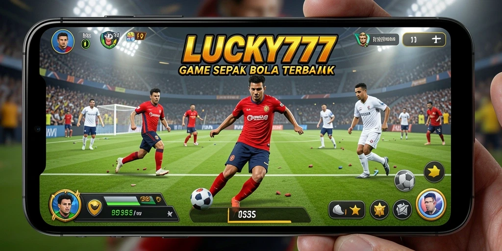 Tampilan gameplay menarik dari LUCKY777 saat aksi sepak bola berlangsung.