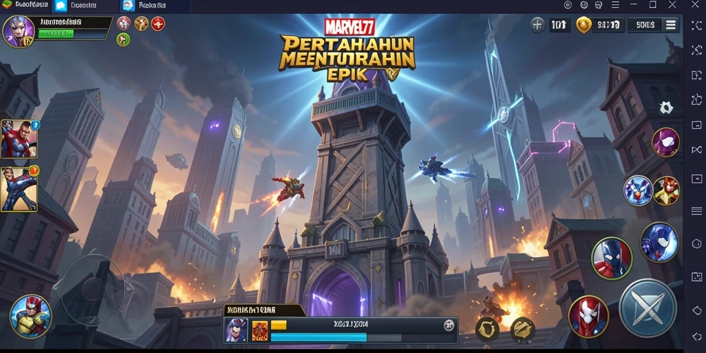 Tangkap momen seru dalam gameplay Tower Defense di MARVEL77.