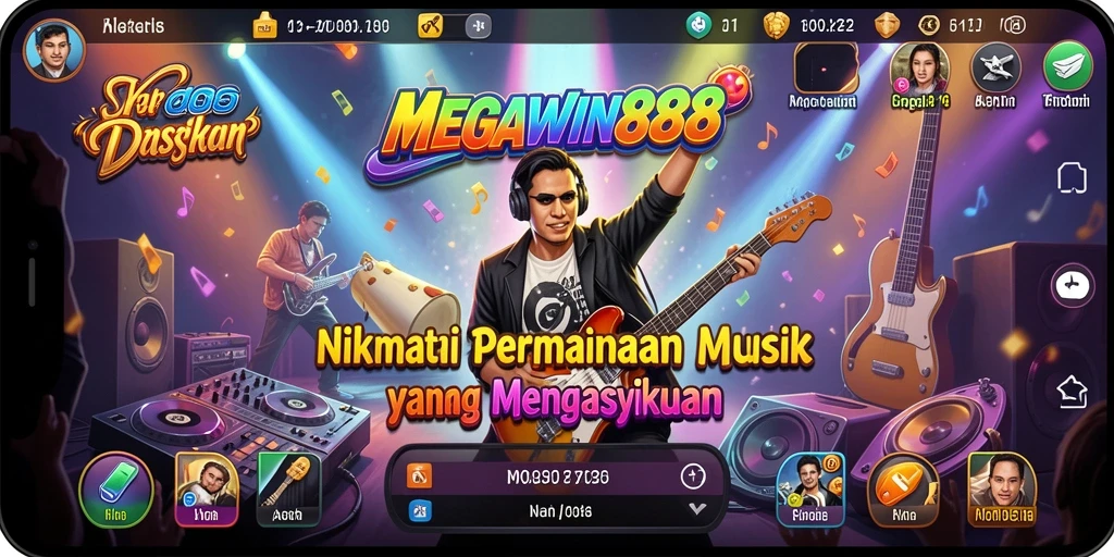 Screenshot gameplay MEGAWIN888 menampilkan serunya bermain musik.