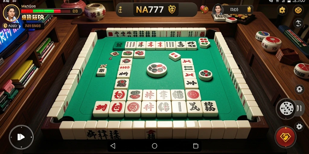 Tampilan gameplay utama NA777 dengan grafis Mahjong yang memukau.