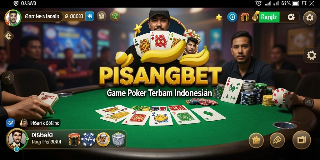 Screenshot gameplay PISANGBET menunjukkan aksi Poker yang mendebarkan.