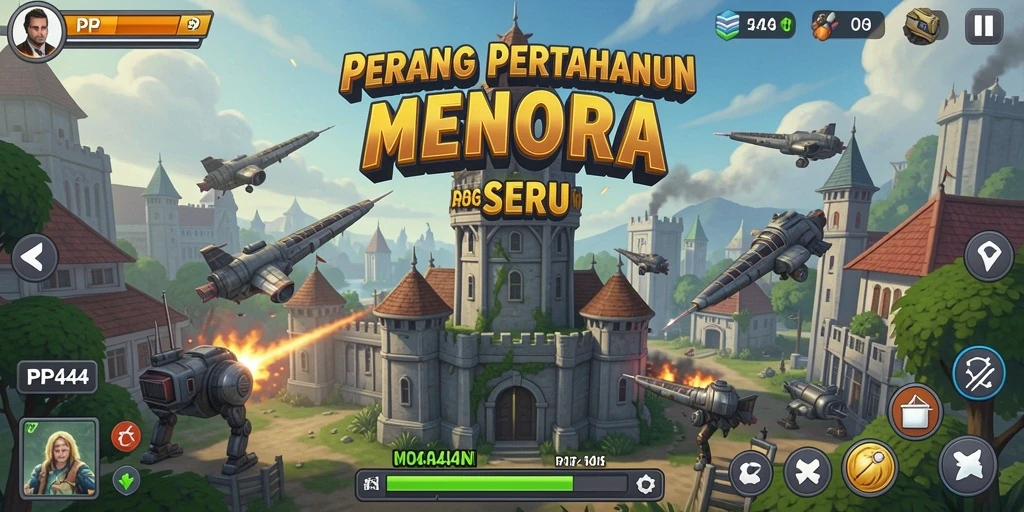 Gameplay seru Tower Defense dengan menara strategis dan musuh yang menantang.