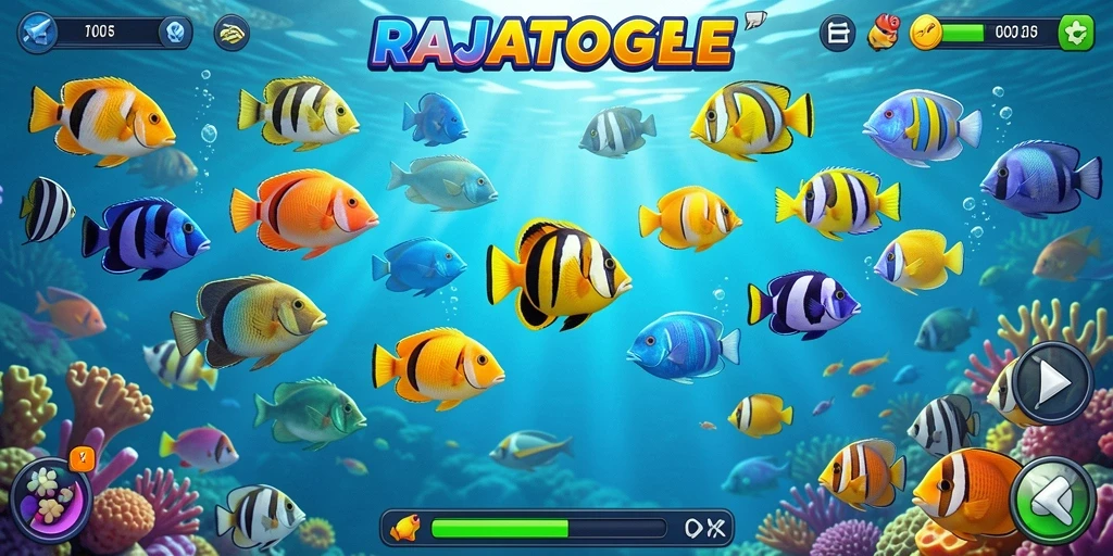 Tampilan gameplay seru RAJATOGEL saat menembak ikan.