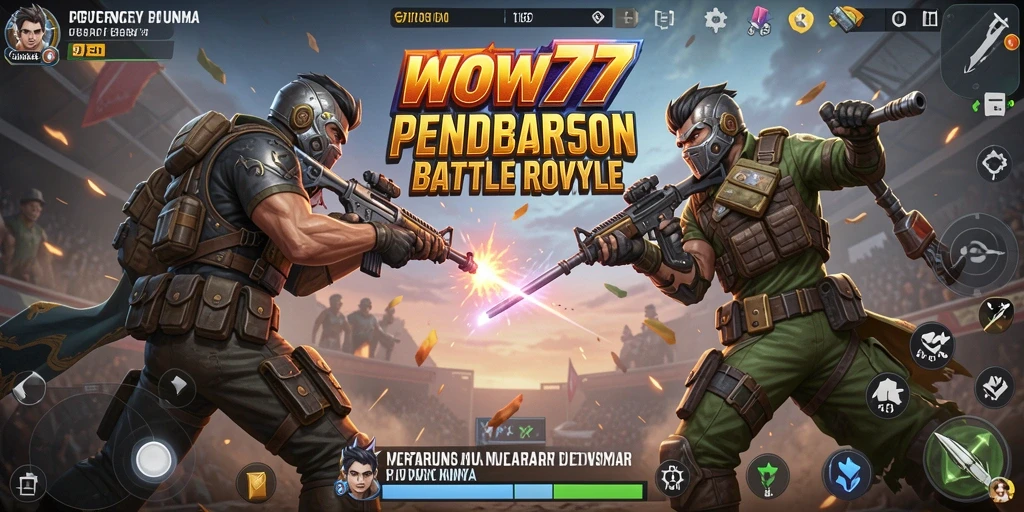 Tampilan gameplay WOW77 yang seru dengan pertarungan menegangkan.