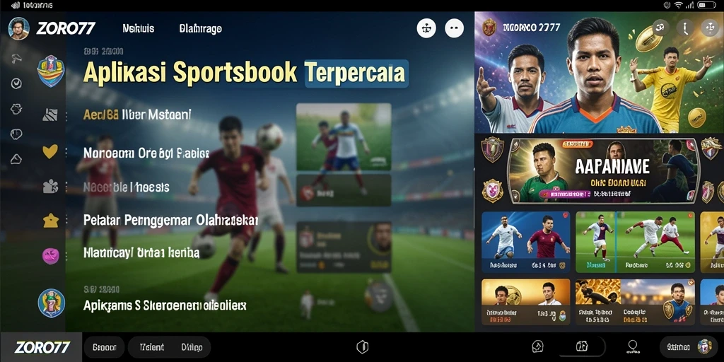 Screenshot gameplay ZORO77 menampilkan tampilan antarmuka Sportsbook yang menarik.